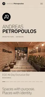 Andreas Petropoulos: the home page on mobile